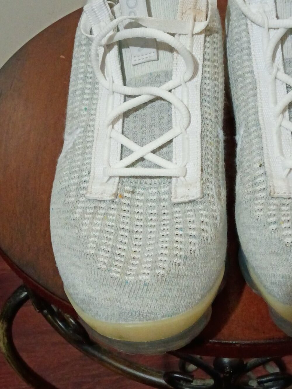 Nike Air Vapor Max 2021 Flyknit DC4112100 Shoes Wht Pure Platinum Womens Sz 8.5 - Picture 7 of 14